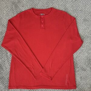 Under Armour Men's LARGE Thermal Henley - Red Long Sleeve Loose Fit NWOT!
